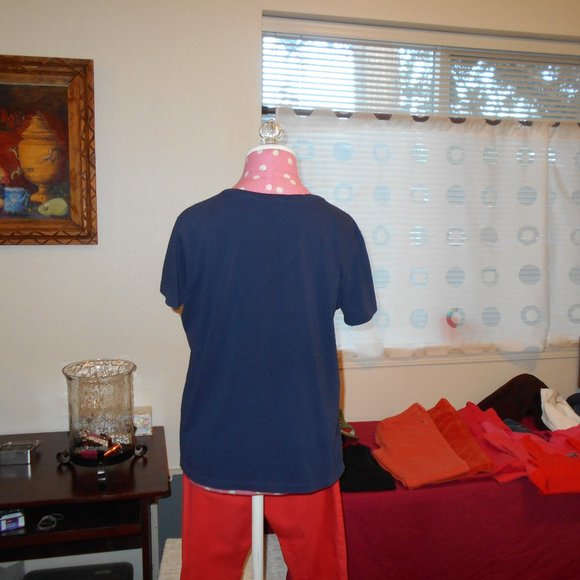 Ralph Lauren Sport V-Neck T-Shirt Navy M - L - Picture 5 of 12